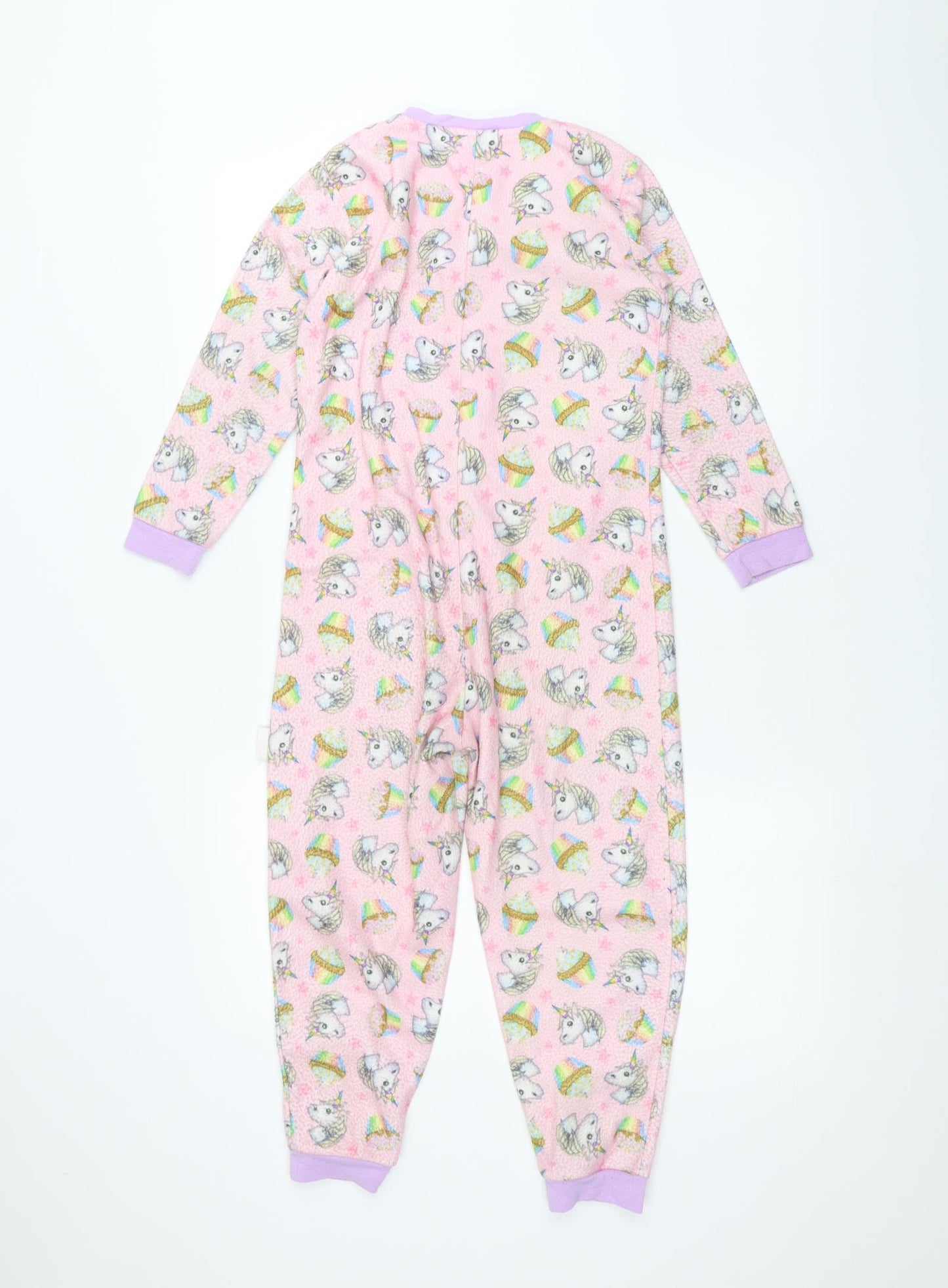 Emoji Girls Pink Solid  Top One Piece Size 7-8 Years  - unicorn