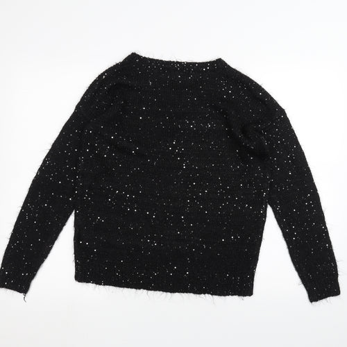 Heart & Soul Womens Black  Knit Pullover Jumper Size 12  - christmas