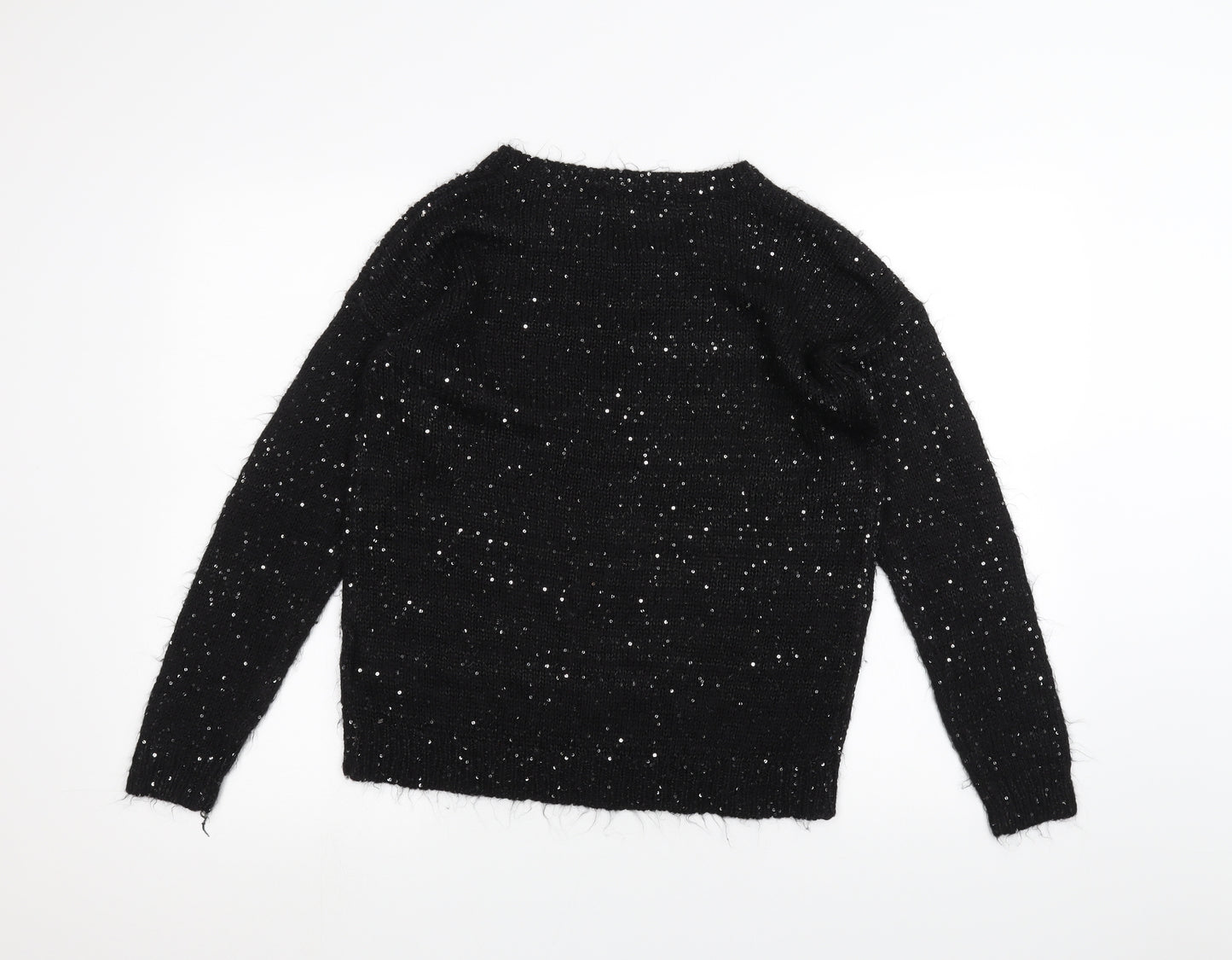 Heart & Soul Womens Black  Knit Pullover Jumper Size 12  - christmas