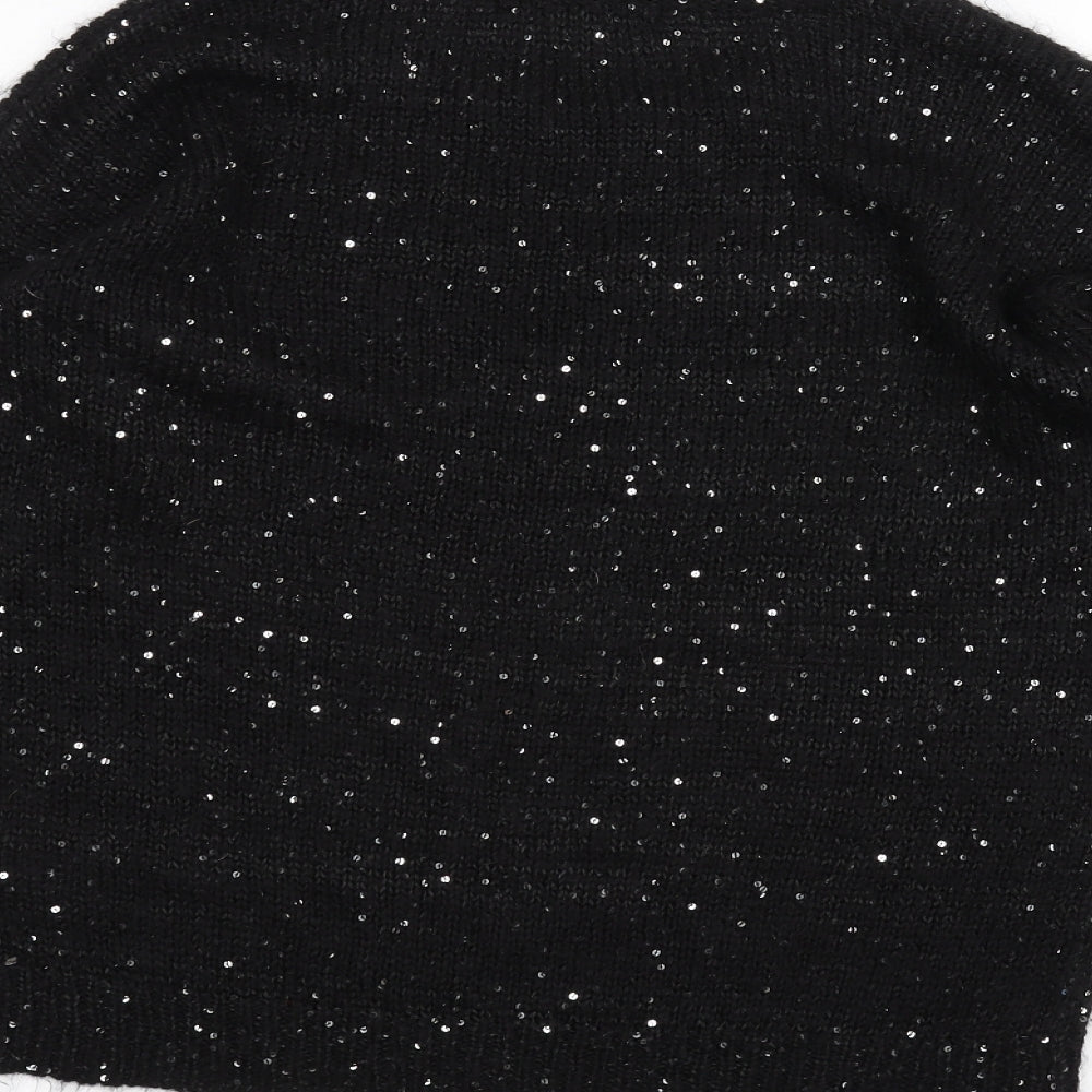 Heart & Soul Womens Black  Knit Pullover Jumper Size 12  - christmas