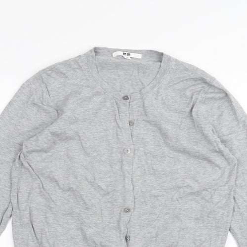 UNI Womens Grey   Cardigan Jumper Size S