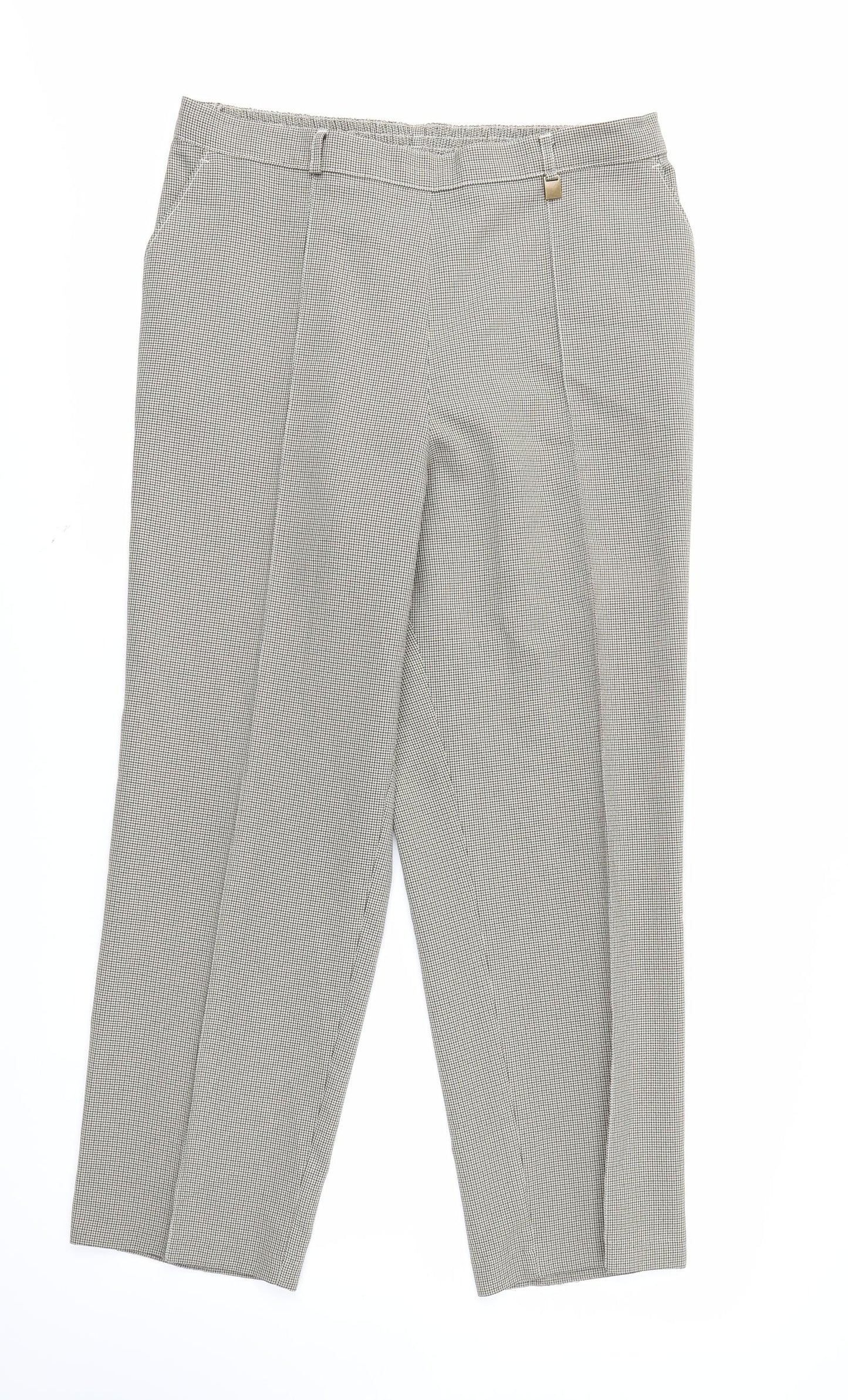 Marks and Spencer Womens Brown Argyle/Diamond  Trousers  Size 14 L27 in