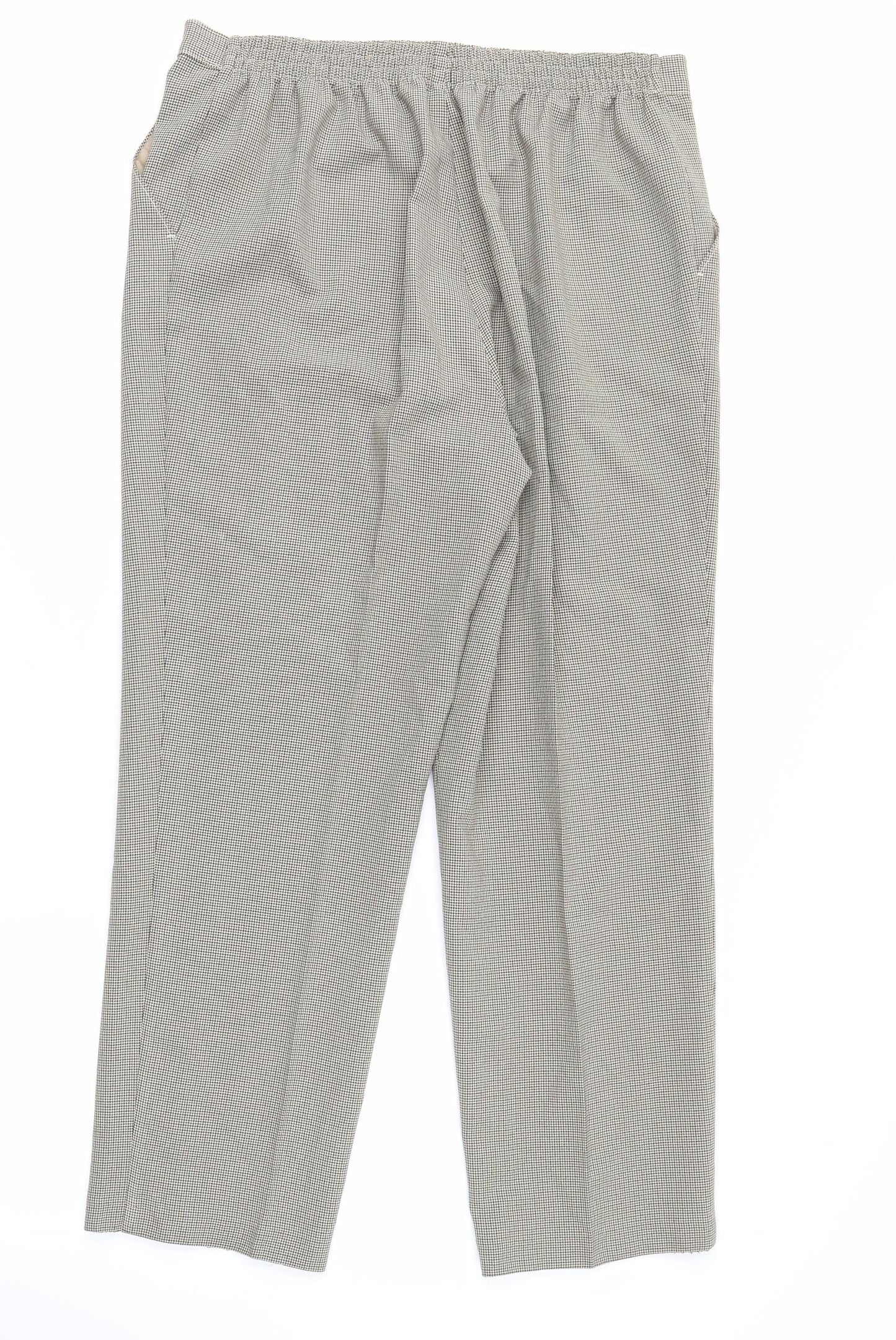 Marks and Spencer Womens Brown Argyle/Diamond  Trousers  Size 14 L27 in