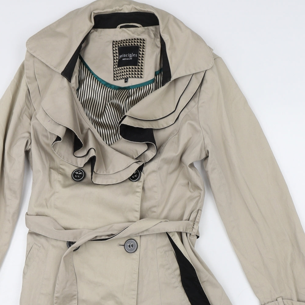 Principles Womens Beige   Overcoat Coat Size 14