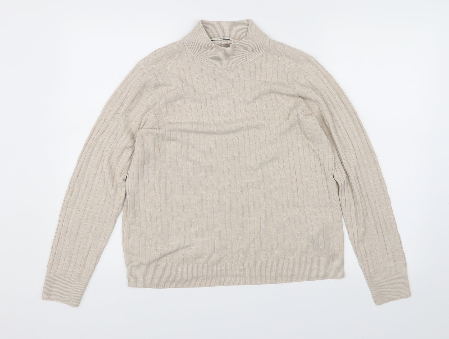 Marks & Spencer Womens Beige  Knit Pullover Jumper Size 14