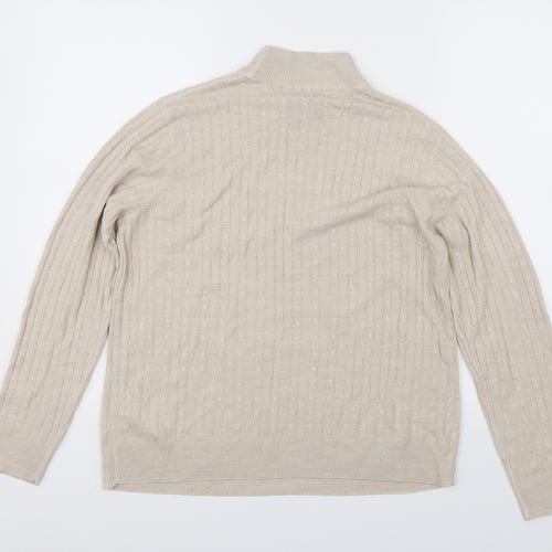 Marks & Spencer Womens Beige  Knit Pullover Jumper Size 14