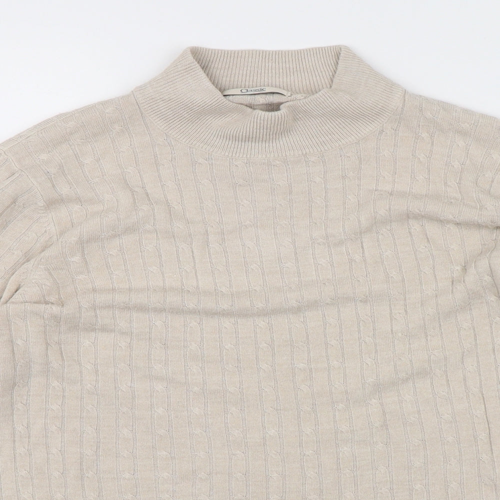 Marks & Spencer Womens Beige  Knit Pullover Jumper Size 14