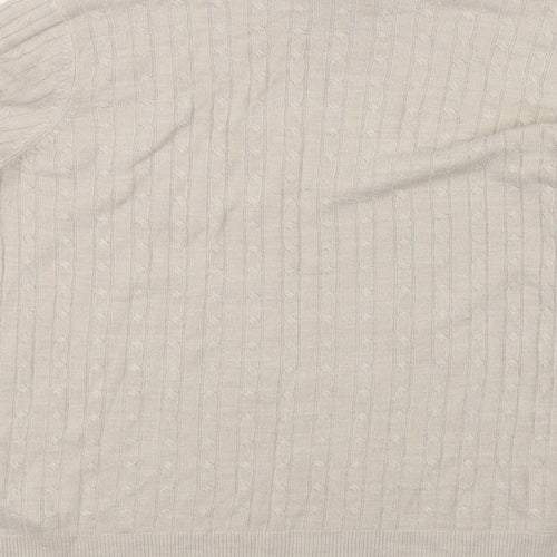 Marks & Spencer Womens Beige  Knit Pullover Jumper Size 14