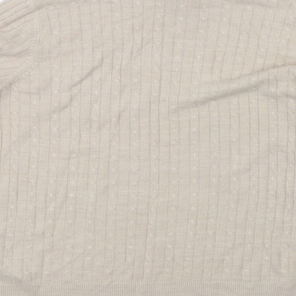 Marks & Spencer Womens Beige  Knit Pullover Jumper Size 14