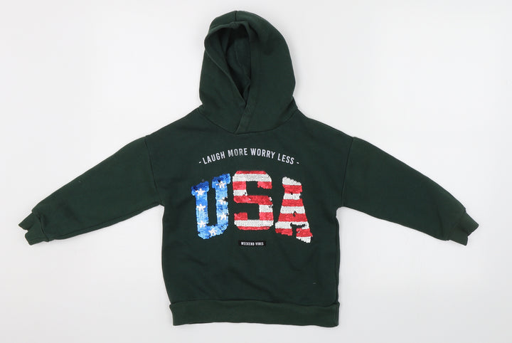 Oslo Boys Green Pullover Hoodie Size S - USA reversible
