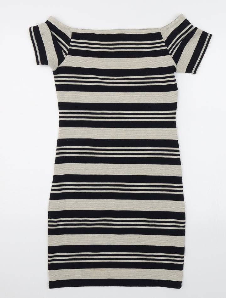 Topshop Womens Multicoloured Striped Pencil Dress Size 10