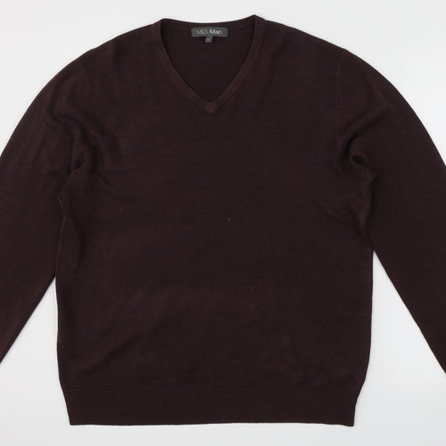 Marks & Spencer Mens Red   Pullover Jumper Size L