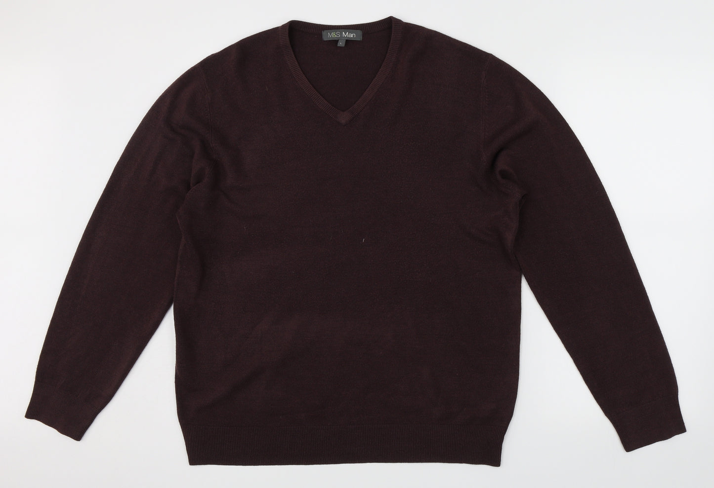 Marks & Spencer Mens Red   Pullover Jumper Size L