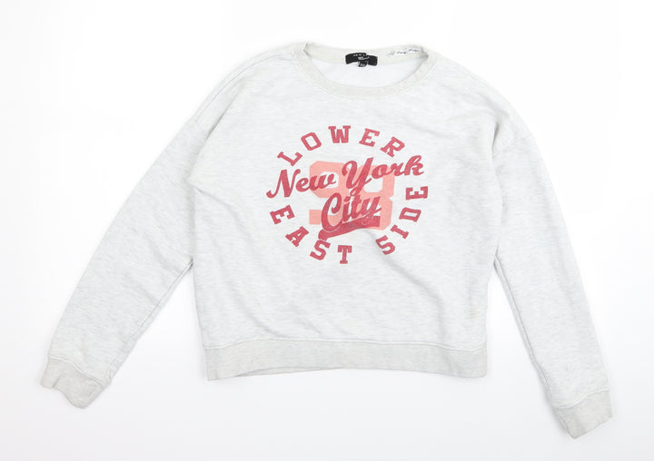 New Look Girls Grey Rayon Pullover Jumper Size 12 Years - new york