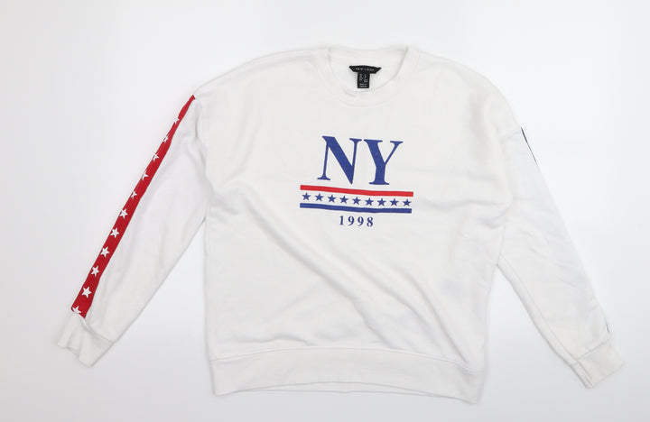 New Look Womens White   Pullover Jumper Size 8