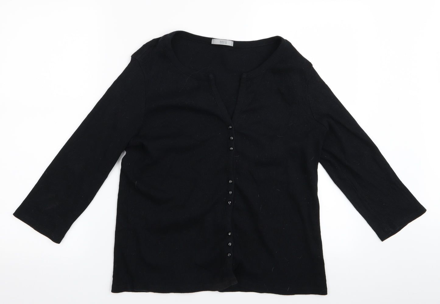 Preworn Womens Black   Cardigan Jumper Size 14