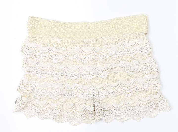 Magic Womens Ivory Mom Shorts One Size