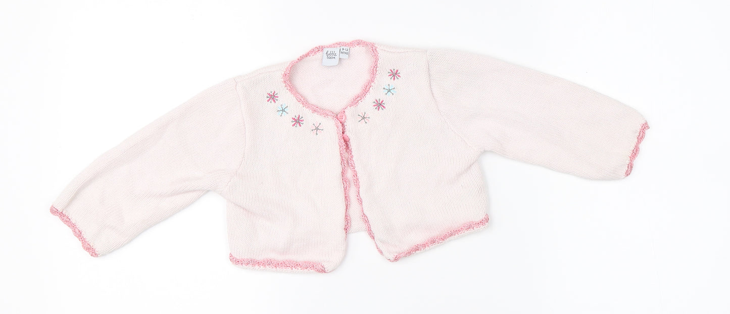 babble boom Girls Pink   Cardigan Jumper Size 9-12 Months