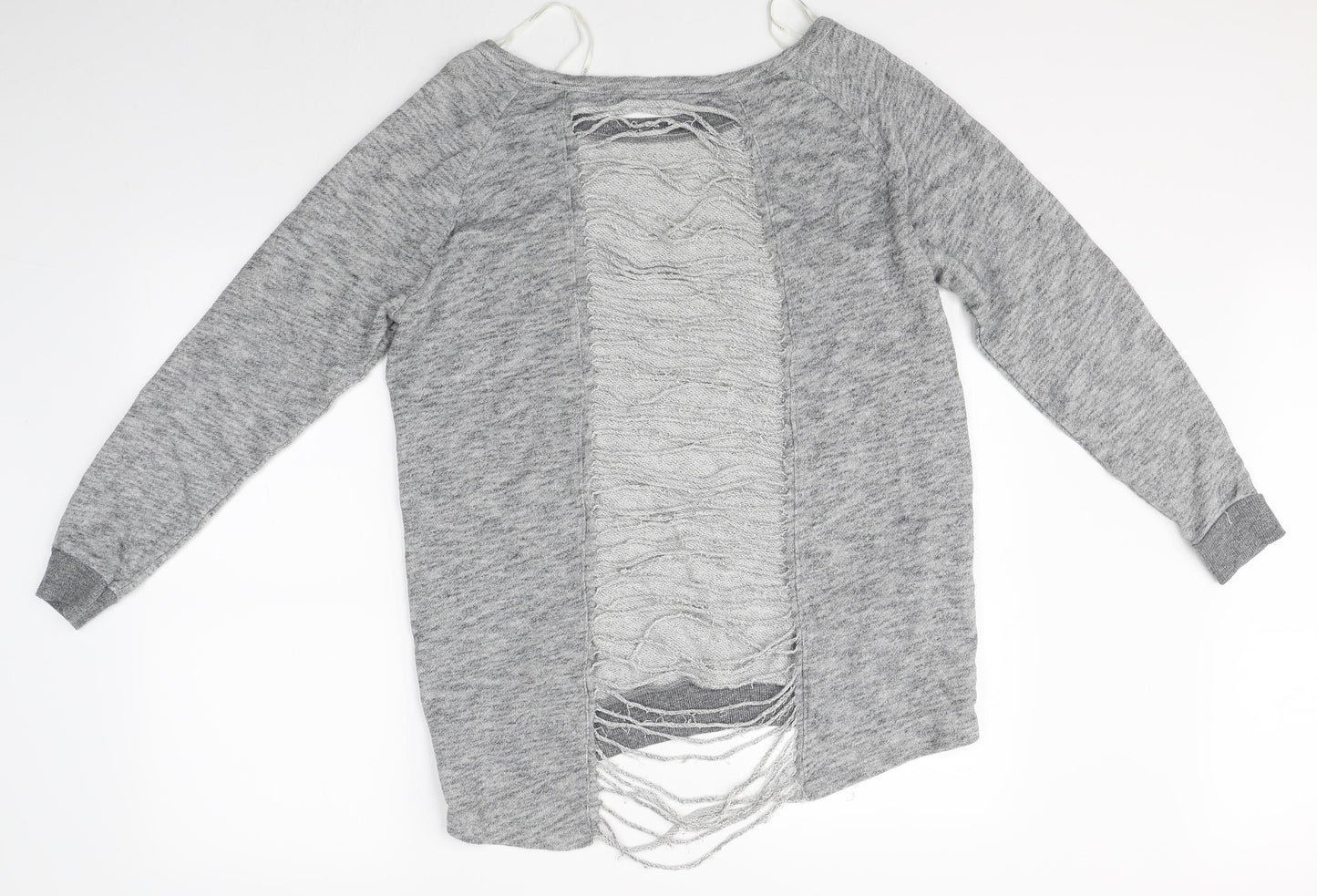 FOREVER 21 Womens Grey   Basic T-Shirt Size S  - distressed back