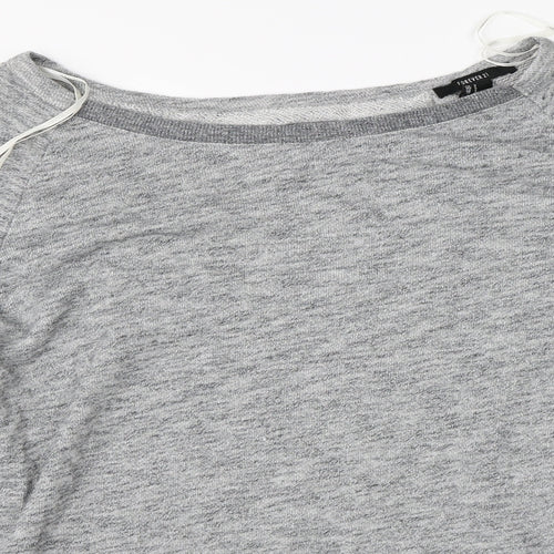 FOREVER 21 Womens Grey   Basic T-Shirt Size S  - distressed back