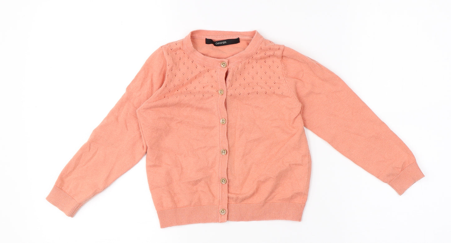 George Girls Orange   Cardigan Jumper Size 2-3 Years