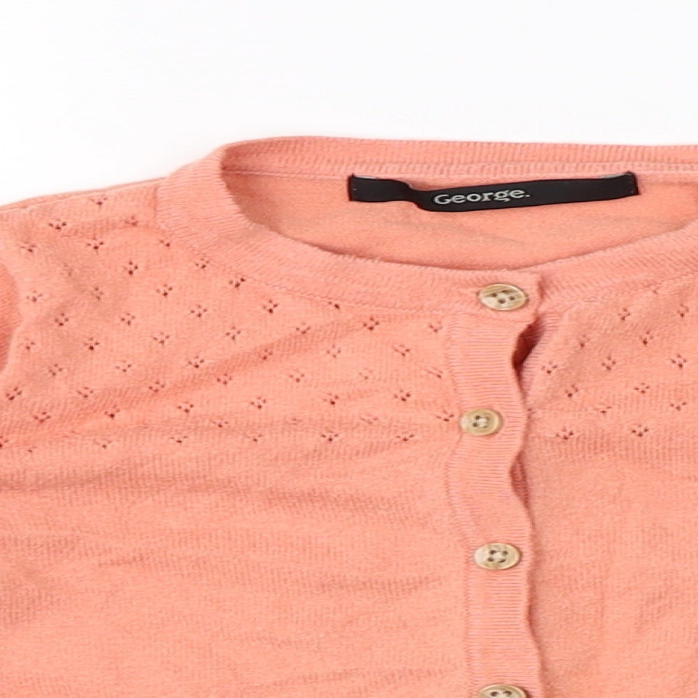 George Girls Orange   Cardigan Jumper Size 2-3 Years