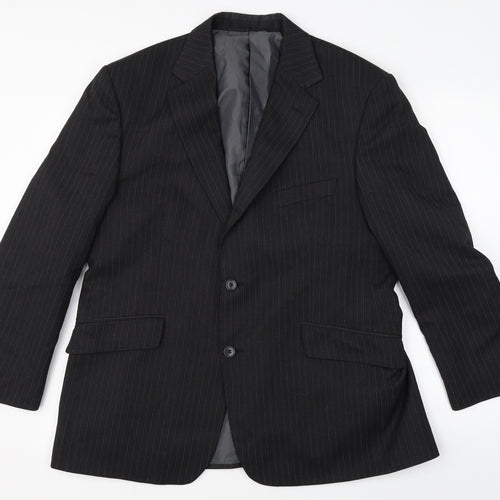 M&S Mens Black Striped  Jacket Blazer Size 42