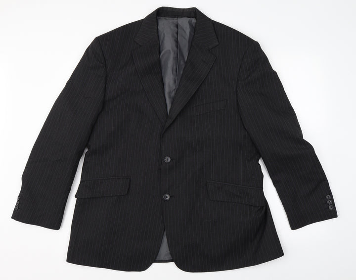 M&S Mens Black Striped Jacket Blazer Size 42