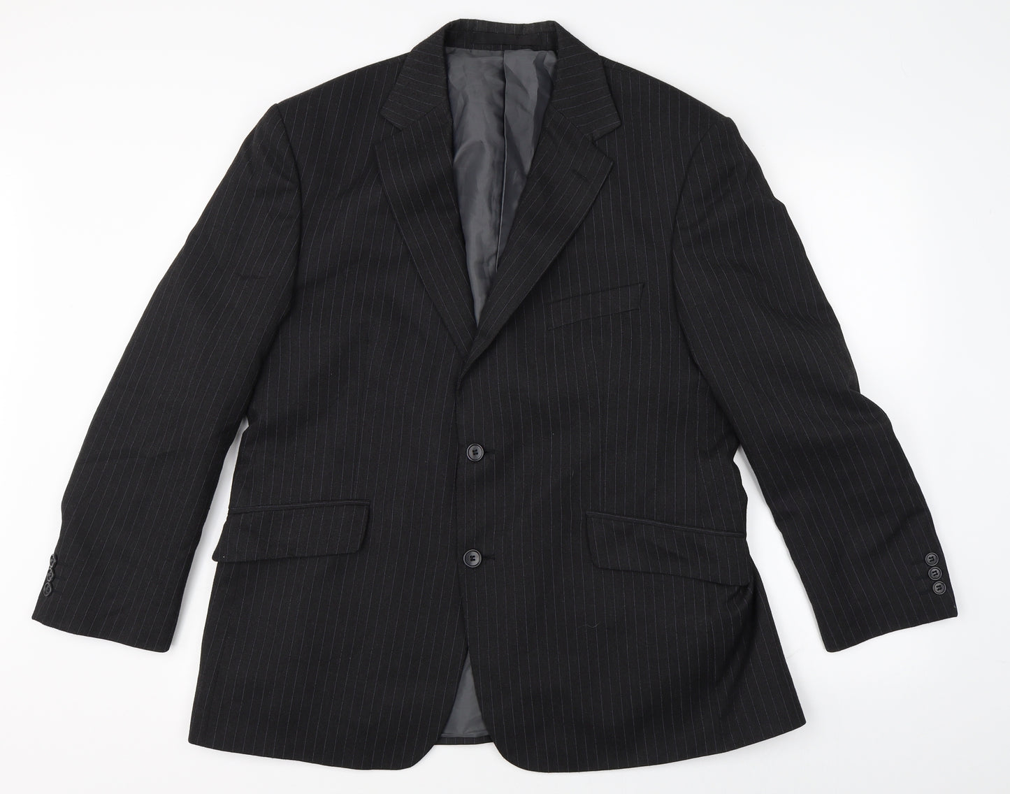 M&S Mens Black Striped  Jacket Blazer Size 42