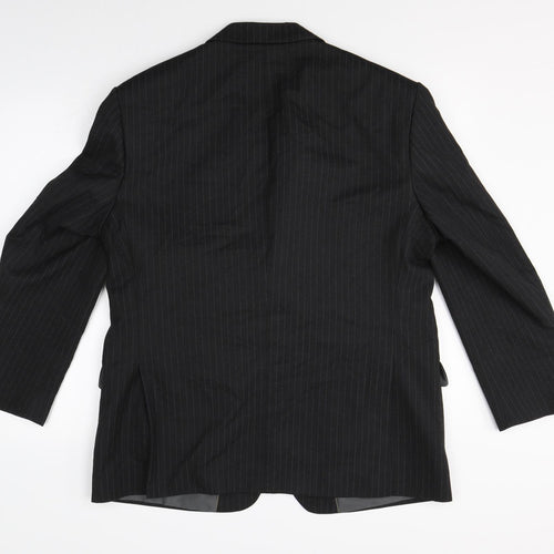 M&S Mens Black Striped  Jacket Blazer Size 42