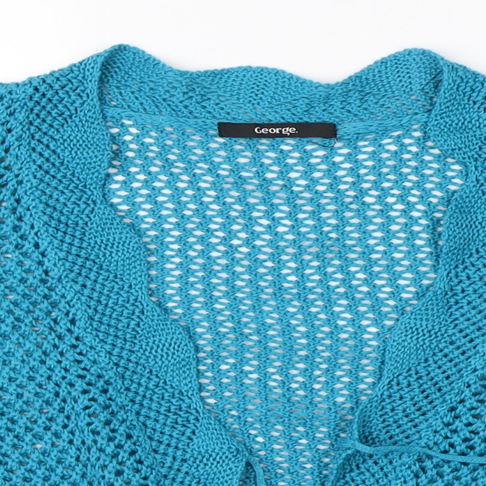 George Womens Blue   Cardigan Jumper Size 8  - cropped