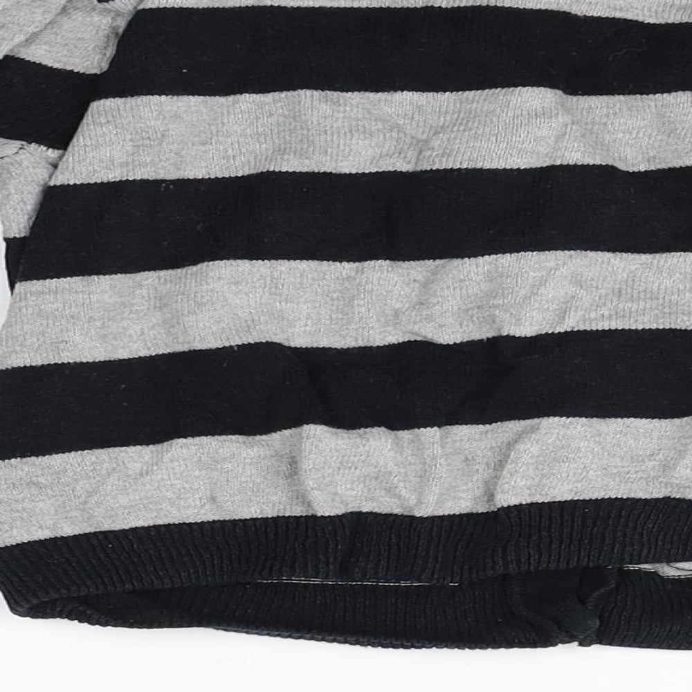 H& Boys Grey Striped  Cardigan Jumper Size 2-3 Years