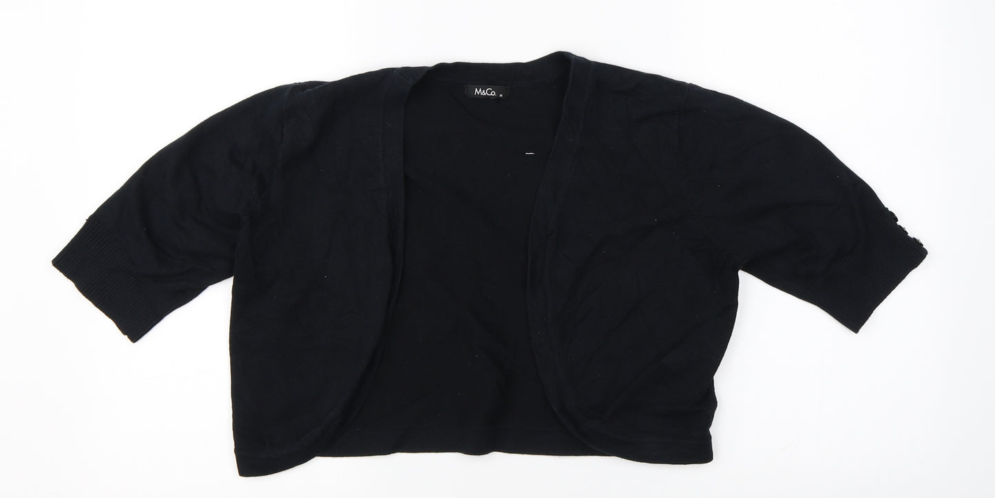 M&Co Womens Black   Cardigan Jumper Size M