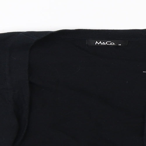 M&Co Womens Black   Cardigan Jumper Size M