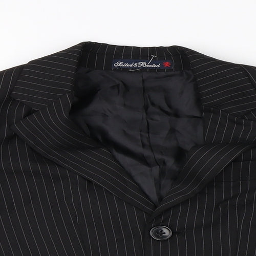 suited and booted Boys Black Striped  Jacket Blazer Size 2 Years