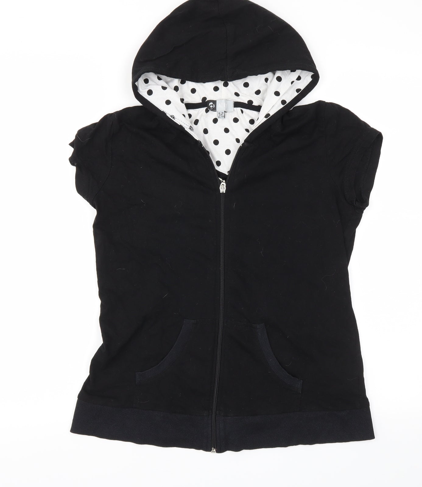 Active Womens Black   Full Zip Hoodie Size 16