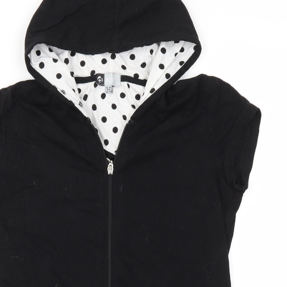 Active Womens Black   Full Zip Hoodie Size 16