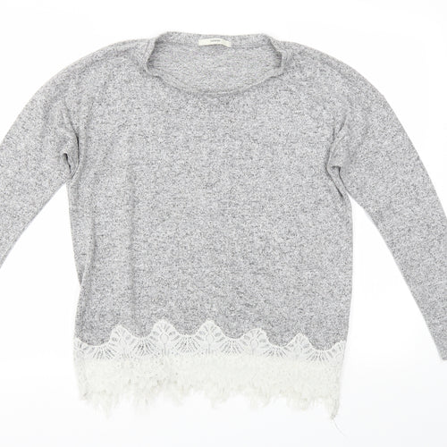 George Womens Grey   Pullover Jumper Size 10  - Lace