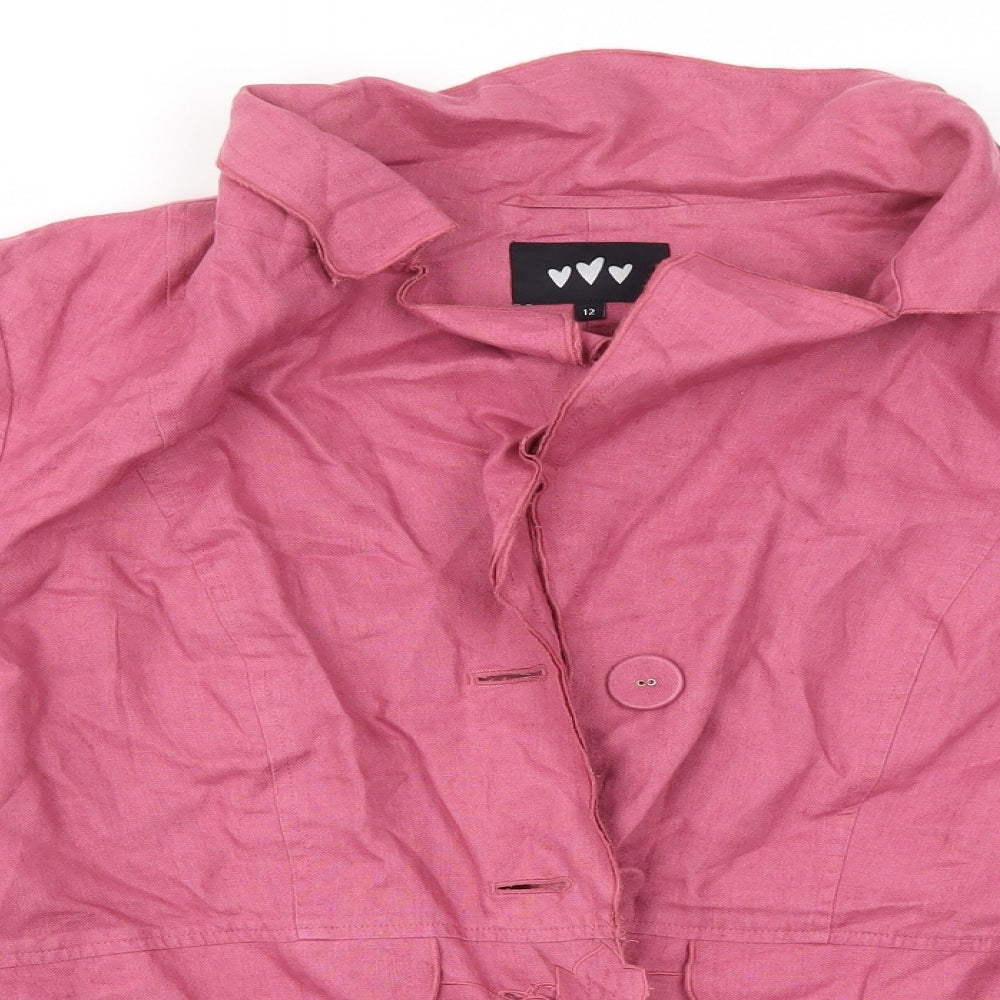 Per Una Womens Purple  Canvas Overcoat Blazer Size 12
