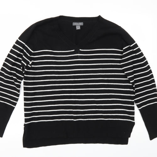 Primark Womens Black Striped  Pullover Jumper Size M