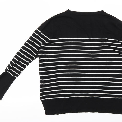 Primark Womens Black Striped  Pullover Jumper Size M