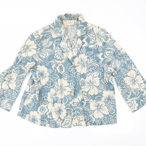 Adini Womens Multicoloured Floral Canvas Jacket Blazer Size L