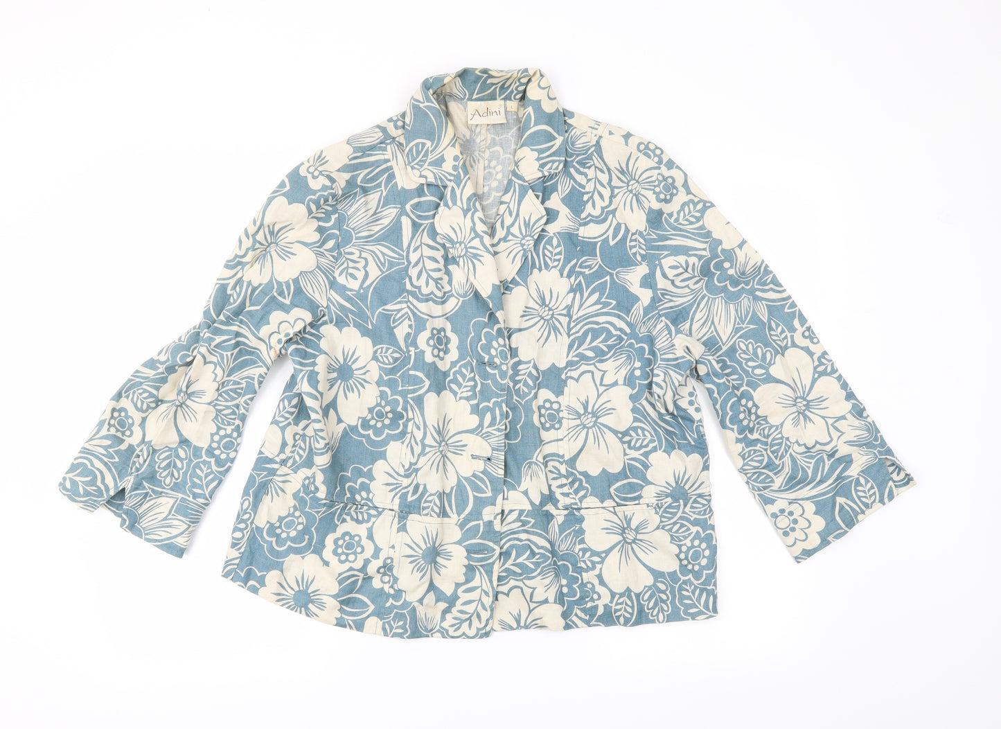 Adini Womens Multicoloured Floral Canvas Jacket Blazer Size L
