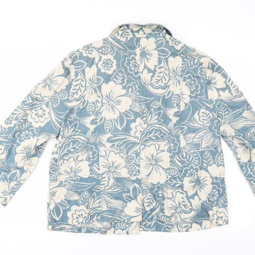 Adini Womens Multicoloured Floral Canvas Jacket Blazer Size L