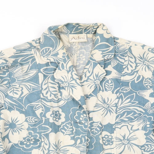 Adini Womens Multicoloured Floral Canvas Jacket Blazer Size L