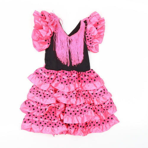 Prewarn Girls Pink Polka Dot  Ball Gown  Size 2-3 Years  - Tiered