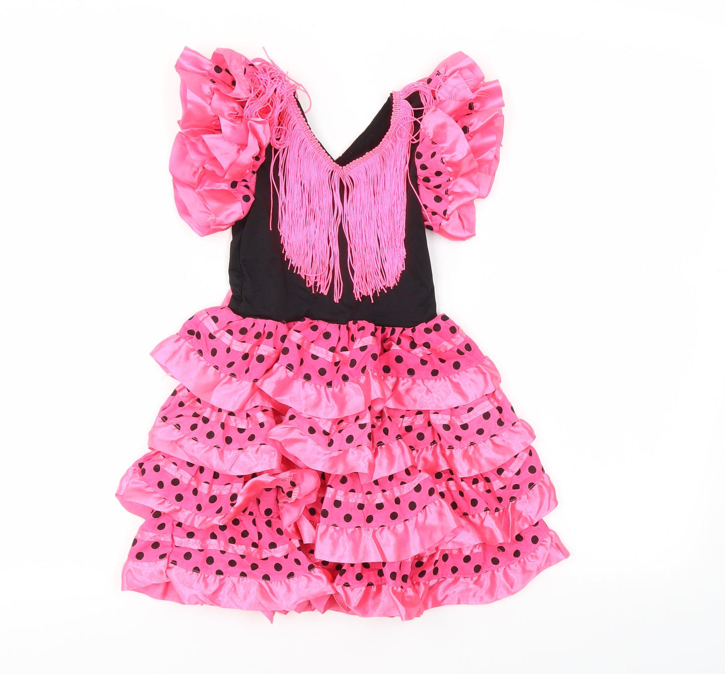 Prewarn Girls Pink Polka Dot  Ball Gown  Size 2-3 Years  - Tiered