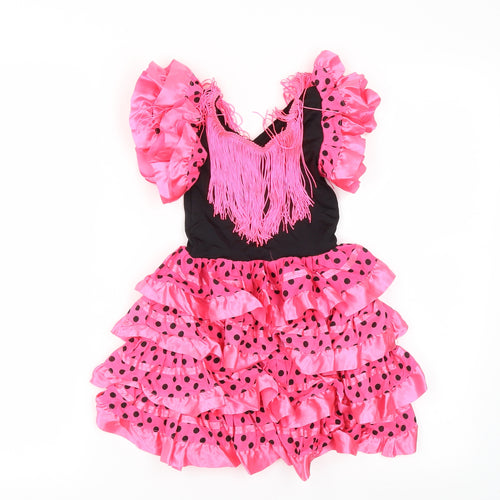 Prewarn Girls Pink Polka Dot  Ball Gown  Size 2-3 Years  - Tiered