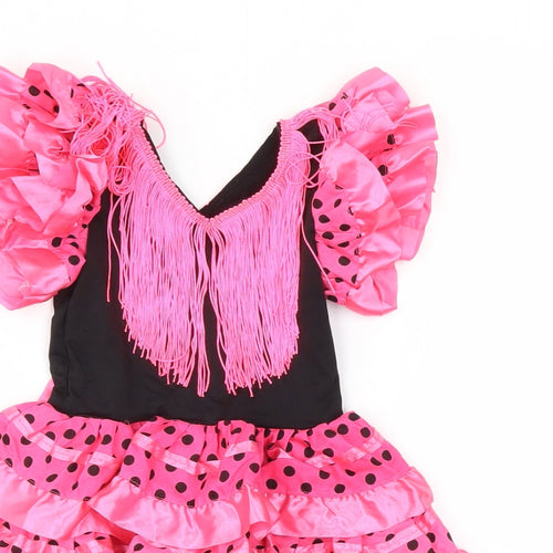 Prewarn Girls Pink Polka Dot  Ball Gown  Size 2-3 Years  - Tiered