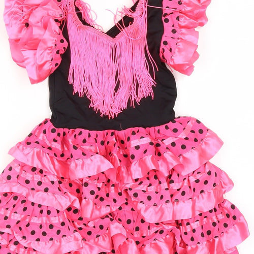 Prewarn Girls Pink Polka Dot  Ball Gown  Size 2-3 Years  - Tiered